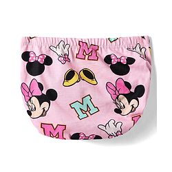 Babyhug Disney Single Jersey Knit Full Sleeves Minnie Mouse Printed Frock with Bloomer &  Frill Detailing - Pink