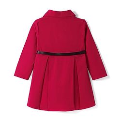 Babyhug Cotton Woven Full Sleeves Front Open Collared Solid Shirt Dress - Red