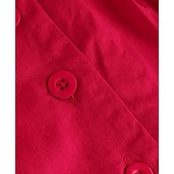 Babyhug Cotton Woven Full Sleeves Front Open Collared Solid Shirt Dress - Red