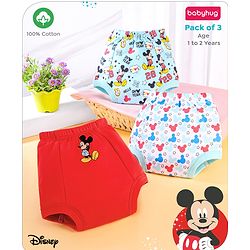 Babyhug Disney Mickey Mouse Print Training Pant Pack of 3 (suitalble for age group 1-2 years) - Red