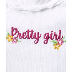 Babyhug Cotton Knit Full Sleeves Turtle Neck Top & Floral Printed Skirt With Suspender - Multicolor