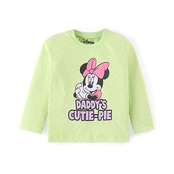 Babyhug Disney Single Jersey Knit Full Sleeves Night Suit With Minnie Mouse Graphic - Green