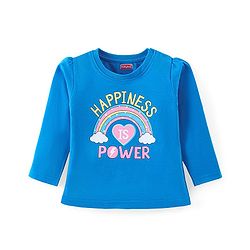 Babyhug Cotton Knit Full Sleeves Night Suit With Text & Stripes Print - Blue