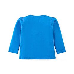 Babyhug Cotton Knit Full Sleeves Night Suit With Text & Stripes Print - Blue