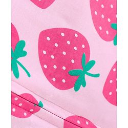 Babyhug Cotton Knit Full Sleeves Sleep Suit With Strawberry Print - Pink