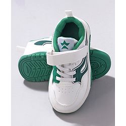 Cute Walk by Babyhug Velcro Closure Sneakers -White & Green