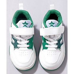 Cute Walk by Babyhug Velcro Closure Sneakers -White & Green