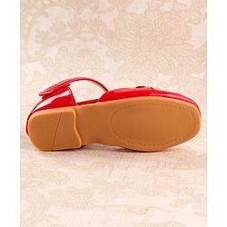 Cute Walk by Babyhug Ballerinas with Velcro Closure & Floral Applique - Red