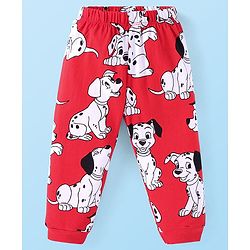 Babyhug Disney Single Jersey Knit Full Sleeves Night Suit with 101 Dalmatians Print - Red