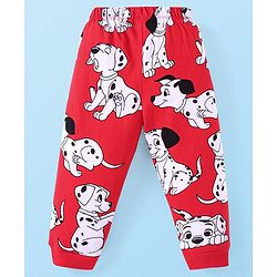 Babyhug Disney Single Jersey Knit Full Sleeves Night Suit with 101 Dalmatians Print - Red
