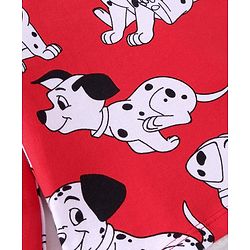 Babyhug Disney Single Jersey Knit Full Sleeves Night Suit with 101 Dalmatians Print - Red