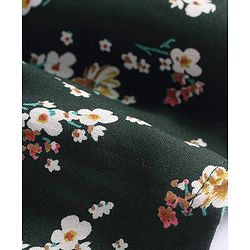 Babyhug Rayon Woven Full Sleeves Top With Floral Print & Lace Detailing - Dark Green