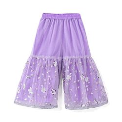 Babyhug Woven Three Fourth Sleeves Sequinned Kurta Gharara Set with Net Dupatta-Lavender