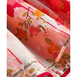 Babyhug Cotton Woven Peasant Sleeves Floral Printed Kurti Gharara & Dupatta Set with Tassle Detailing - Peach