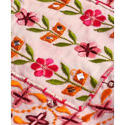 Babyhug Cotton Woven Peasant Sleeves Floral Printed Kurti Gharara & Dupatta Set with Tassle Detailing - Peach