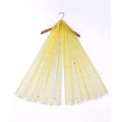 Babyhug Woven Sleeveless Net Sequins Embroidered Kurti Palazzo Set with Dupatta - Yellow