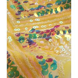 Babyhug Woven Sleeveless Net Sequins Embroidered Kurti Palazzo Set with Dupatta - Yellow