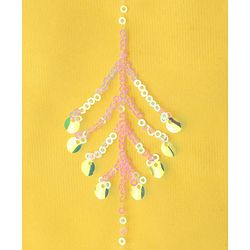 Babyhug Woven Sleeveless Net Sequins Embroidered Kurti Palazzo Set with Dupatta - Yellow