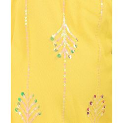 Babyhug Woven Sleeveless Net Sequins Embroidered Kurti Palazzo Set with Dupatta - Yellow