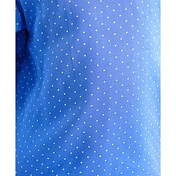 Babyhug Rayon Woven Full Sleeves Polka Dot Printed Top With Peter Pan Collar - Blue