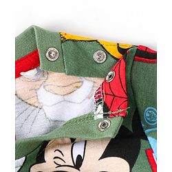 Babyhug Disney Single Jersey Knit Full Sleeves Night Suit With Disney Characters Print - Green