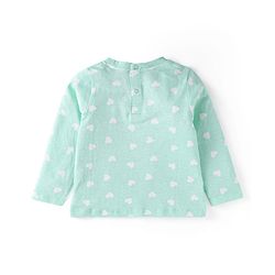 Babyhug Disney Cotton Knit Full Sleeves Night Suit With Minnie Mouse Graphics - Sea Green
