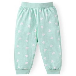 Babyhug Disney Cotton Knit Full Sleeves Night Suit With Minnie Mouse Graphics - Sea Green