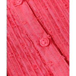 Babyhug Woven Full Peasant Sleeves Swiss dobby Top With Frill  - Red