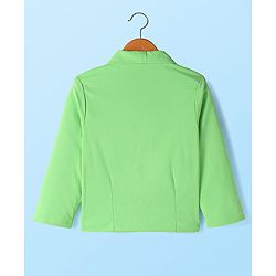 Babyhug Knit Full Sleeves Solid Colour Blazer with Top & Trouser Set - Light Green