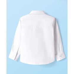 Babyhug Cotton Woven Full Sleeves Party Oxford Shirt Solid Colour With Bow - White