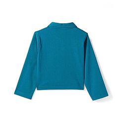 Babyhug Woven Full Sleeves Solid Colour Party Collared Top & Skirt Set with Pockets - Teal Blue