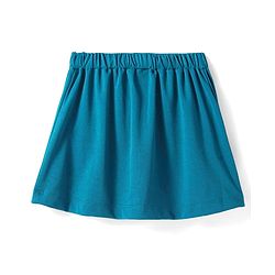 Babyhug Woven Full Sleeves Solid Colour Party Collared Top & Skirt Set with Pockets - Teal Blue