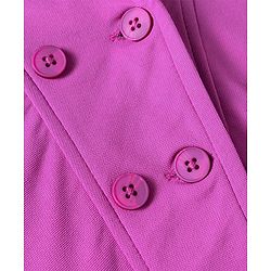 Babyhug Knit Full Sleeves Solid Colour Frill Detailed Blazer with Top & Trouser Set - Purple