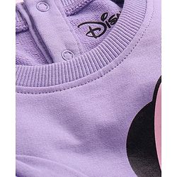 Babyhug Disney Terry Knit Full Sleeves Sweatshirt with Minnie Mouse Graphics & Bow Applique - Lavender