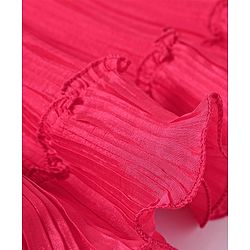 Babyhug Woven Sleeveless Embroidered Choli & Flared Lehenga with Dupatta - Dark Pink & Orange