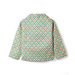 Babyhug Woven Top with Three Fourth Sleeves Printed Jacket & Palazzo - Light Green & Dark Pink