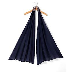 Babyhug Georgette Woven Sleeveless Floral Embroidered & Sequinned Top With Palazzo and Dupatta Set - Navy Blue