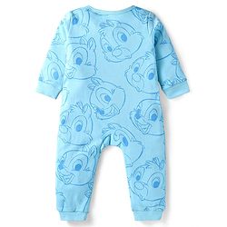 Babyhug Disney Interlock Knit Full Sleeves Front Open Rompers with Chip n Dale Graphics Pack of 2 - Light Blue & Yellow