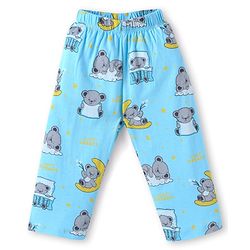 Babyhug Cotton Knit Full Sleeves Front open Night Suit With Koala Print - Light Blue