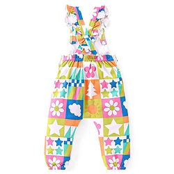 Babyhug Single Jersey Knit Dungaree & Full Sleeves T-Shirt Set Polka Dots Print - Pink