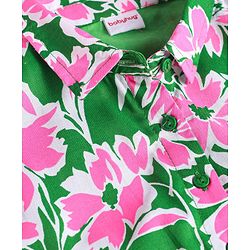 Babyhug Rayon Woven Sleeveless Top With Floral Print - Green