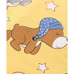 Babyhug Cotton Knit Full Sleeves Night Suit with Puppy & Elephant Print - Yellow