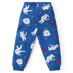 Babyhug Cotton Knit Full Sleeves Night Suit Astronut Print- Navy