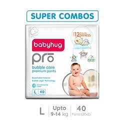 Babyhug Pro Bubble Care Premium Pant Style Diaper Large Size - Pack of 20 Pieces