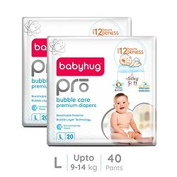 Babyhug Pro Bubble Care Premium Pant Style Diaper Large Size - Pack of 20 Pieces