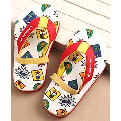 Cute Walk by Babyhug Cupcake Print Flip Flops With Back Strap -White