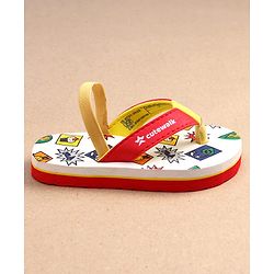 Cute Walk by Babyhug Cupcake Print Flip Flops With Back Strap -White