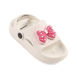 Cute Walk by Babyhug Clogs With Bow Applique - White