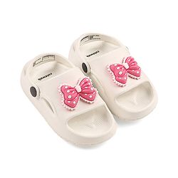 Cute Walk by Babyhug Clogs With Bow Applique - White