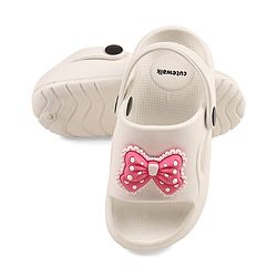 Cute Walk by Babyhug Clogs With Bow Applique - White
